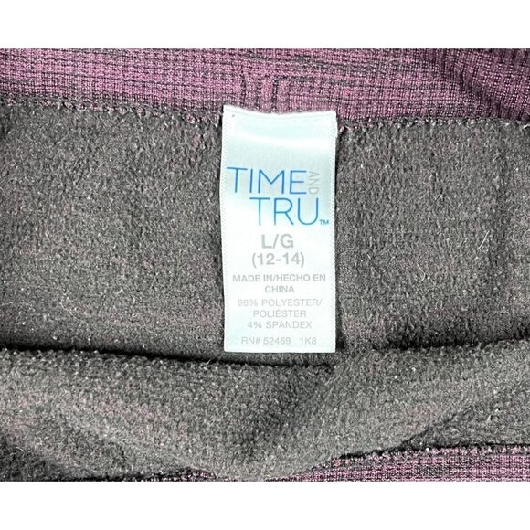 Time & Tru Burgundy Leggings Size Large (12-14) - Picture 4 of 5